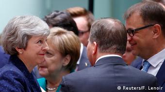 Belgien EU-Gipfel in Brüssel | May & Merkel & Rasmussen & Sipila
