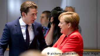 Cancelarii austriac şi german, Sebastian Kurz şi Angela Merkel