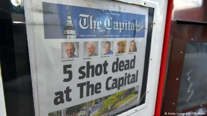 Front page of the Capital newspaper in Maryland