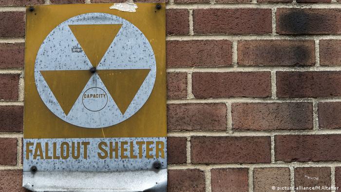 A fallout shelter sign
