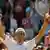 Haas jubelt nach Halbfinaleinzug in Wimbledon. Foto: AP