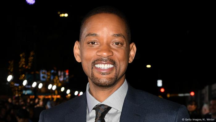 A portrait of Will Smith on the red carpet for the movie Bright in 2017.