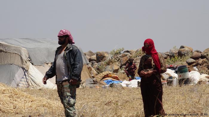 Сирийские беженцы на израильско-иорданской границе