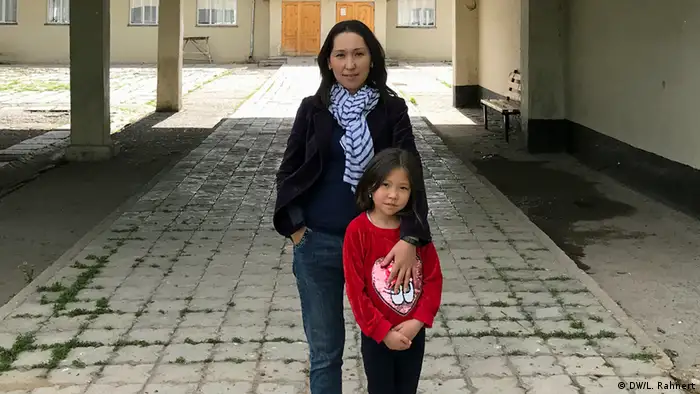 Aidatka Kadyrshanova and her mother Aizada Kalkanbekova. Kalkanbekova runs the community radio station in Suusamyr.