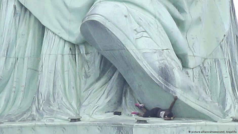 Statue of Liberty protester charged