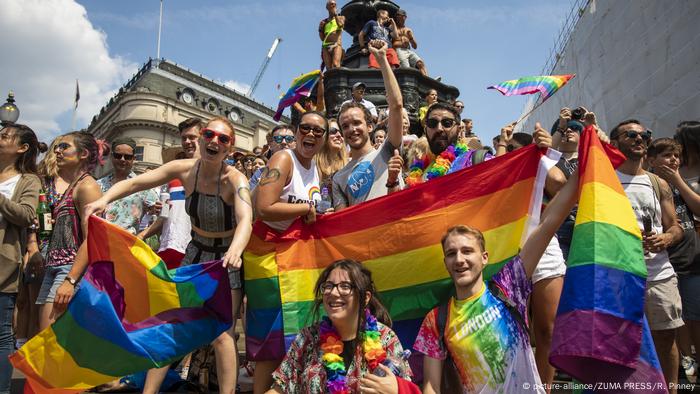 Parada do orgulho gay em Londres, em julho de 2018