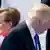Presiden AS Donald Trump und Kanselir Jerman Angela Merkel di KTT NATO 2017