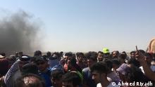 Demonstrationen in Basra gegen die Regierung wegen fehlender Infrastruktureinrichtungen (z. B. Elektrizität, Trinkwasser, Schulbildung, Arbeitsplätze). Die Demonstrationen laufen seit dem 28. Juni 2018.
© Ahmed Riyadh Datum: Basra,Irak, Juni 2018