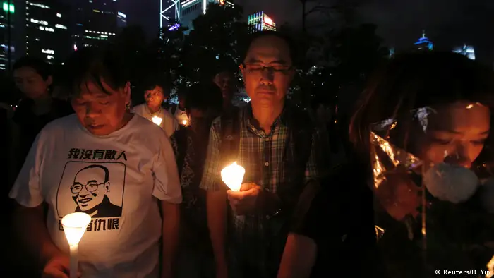 Honkkong Gedenken 1. Jahrestag Todestag Liu Xiaobo