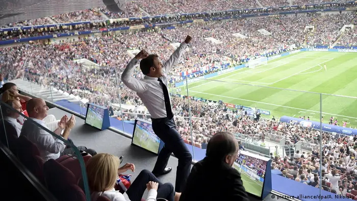 WM 2018 - Frankreich - Kroatien Jubel Macron