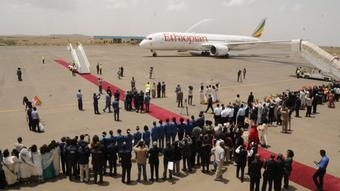 Eritrea Asmara erster Linienflug aus Äthiopien eingetroffen