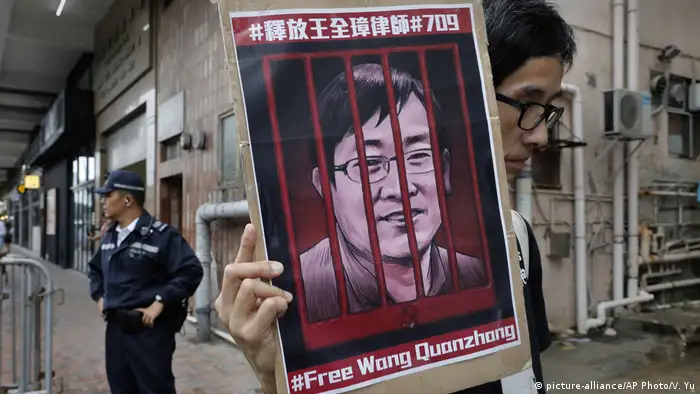 Hongkong Wang Quanzhang Plakat Aktivisten