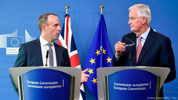 Belgien - Brexit-Minister Raab und EU-Chefunterhändler Barnier