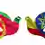 The outline of two doves with the colors of Ethiopia and Eritrea flags