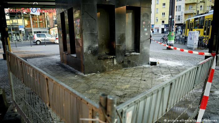 The site where two homeless men were set on fire at the Schöneweide station in Berlin, Germany