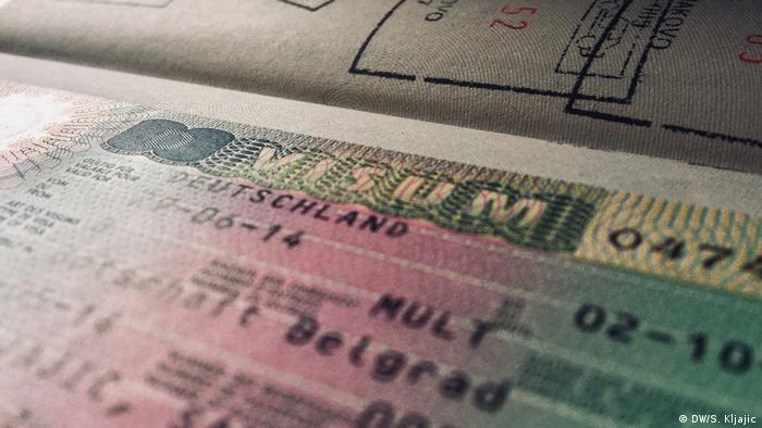 German visa in a Serbian passport