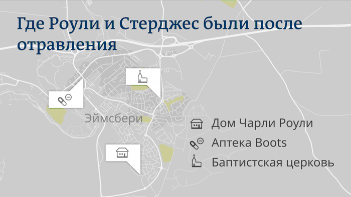 Инфокарта Где Роули и Стерджес былипосле отравления
