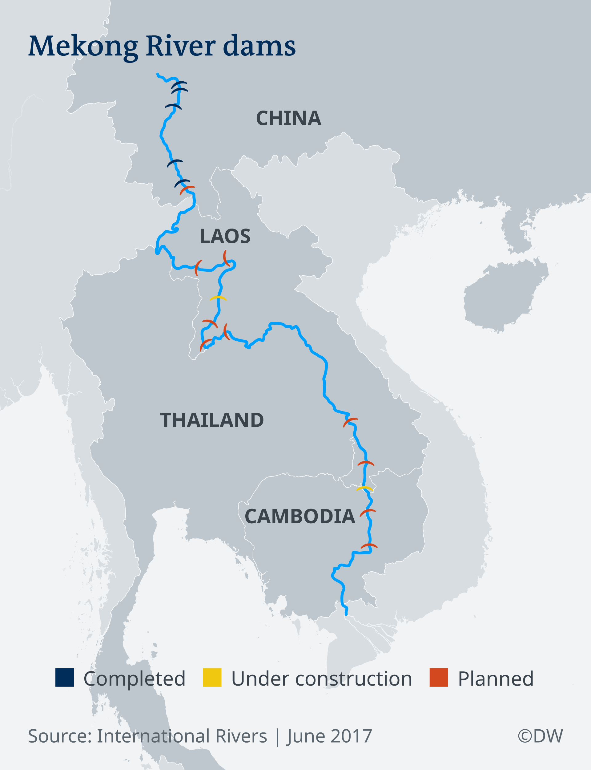 Infografik Staudämme am Mekong EN