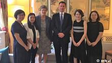 30.07.2018
UK foreign minister Jeremy Hunt and UK ambassador to China, meeting Chinese human rights lawyer Wang Yu and wife of human rights lawyer Li Wen-zu, Xu Yan, Wang Xiao-ling