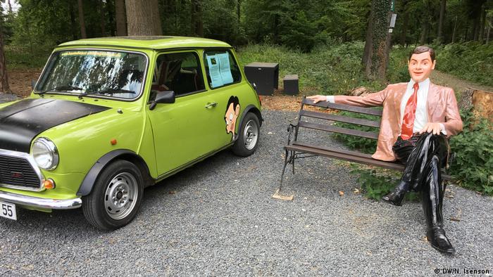 Mr. Bean and his Mini are parked at the start of the forest trail