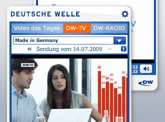 Das Audio & Video Widget der Deutschen Welle