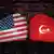Amerikanische und Türkische Flagge