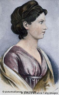 Karoline von Günderode, Lithographie von V. Schertle, spätere Kolorierung (Foto: picture-alliance / akg-images)