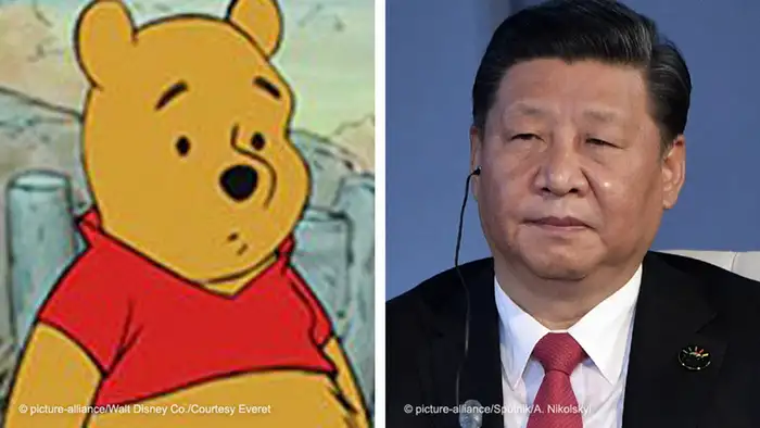 Bildkombo: Winnie Pooh und Xi Jinping