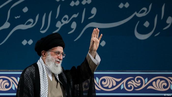 Ali Chamenei, Führer der Islamischen Republik Iran während einer Rede in Teheran