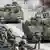 Солдаты немецкого бундесвера в грузовиках и танки во время военных маневров НАТО
