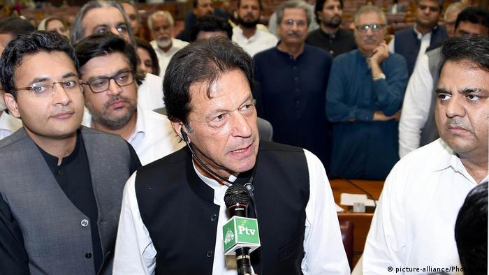 Pakistani PM Imran Khan in parliament