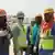 Obreros de la construcción durante una pausa al mediodía de Qatar