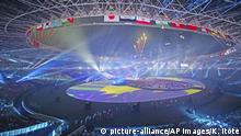 A closing ceremony of Asian Games is held in Jakarta, Indonesia on September 2, 2018. The 2018 Asian Games (Indonesian: Pesta Olahraga Asia 2018, Asian Games 2018), officially known as the 18th Asian Games and also known as Jakarta-Palembang 2018, was a pan-Asian multi-sport event being held from 18 August to 2 September 2018 in the Indonesian cities of Jakarta and Palembang. The 19th Asian Games will be held in Hangzhou, China in 2022. ( The Yomiuri Shimbun via AP Images ) |