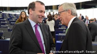 Frankreich, Straßbourg: Jean-Claude Juncker und Manfred Weber