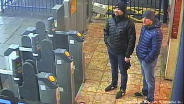 Alexander Petrov and Ruslan Boshirov in the frame from the surveillance camera