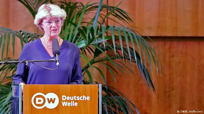 Staatsministerin Grütters bei einem Besuch der Deutschen Welle in Bonn, September 2018
