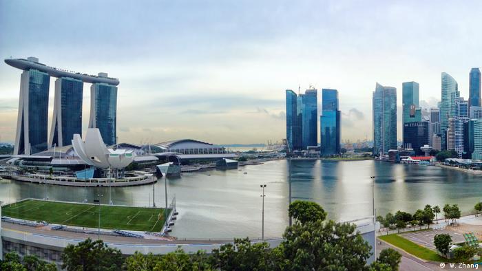 Moderne Skyline von Singapur 