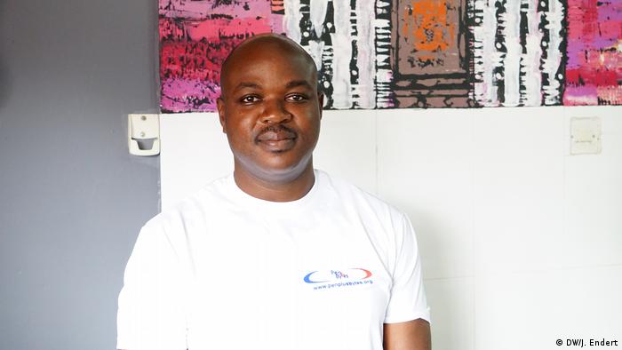 Jerry Sam, project coordinator at Penplusbytes in Accra, Ghana (DW/J. Endert)