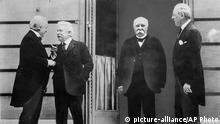 Pariser Friedenskonferenz 1919 - The Big Four: David Lloyd George, Vittorio Orlando, Georges Clemenceau und Woodrow Wilson (v.r.n.l.)