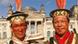 Moises and Benki Piyako in Brazilian dress in front of the German parliament building, the Reichstag Moises and Benki Piyako in Brazilian dress in front of the German parliament building, the Reichstag