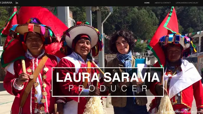 Screenshot Webseite Laura Saravia (laurasaraviaproducer.com)