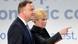 Croatian President Kolinda Grabar-Kitarovic, right, gestures next to Polish President Andrzej Duda Croatian President Kolinda Grabar-Kitarovic, right, gestures next to Polish President Andrzej Duda