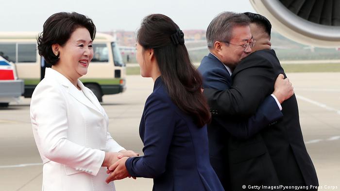 Nordkorea Moon trifft zu drittem Korea-Gipfel in Pjöngjang ein (Getty Images/Pyeongyang Press Corps)