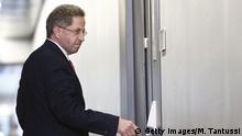 BERLIN, GERMANY - SEPTEMBER 12: Hans-Georg Maassen, President of the Federal Office for the Protection of the Constitution, Germany's domestic federal crime agency, arrives for a hearing of the Bundestag's parliamentary control committee on September 12, 2018 in Berlin, Germany. Committee members were due to question Maassen over dismissive comments he made following large-scale right-wing protests in Chemnitz following the murder of a German man by migrants recently. 
