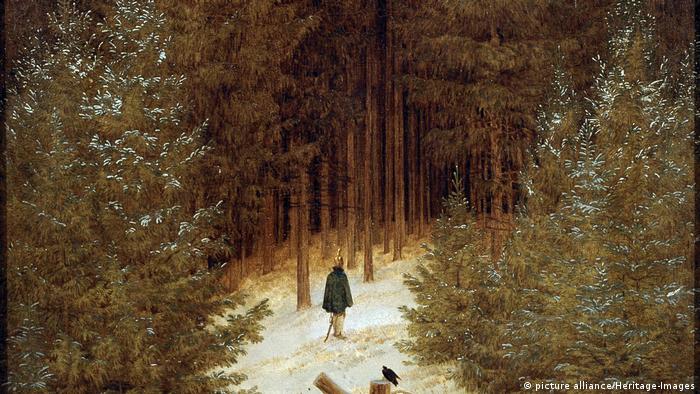 Gemälde von Caspar David Friedrich; Chasseur zeig teinen Jäger im wald