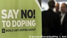 epa05018172 (FILES) A file picture dated 24 March 2015 of the World Anti-Doping Agency (WADA) Anti-Doping Organization Symposium in Lausanne, Switzerland. A World Anti-Doping Agency (WADA) commission on 09 November 2015 recommended athletics governing body IAAF suspend Russia from competition as it reported on its investigation into systematic doping in the country. EPA/JEAN-CHRISTOPHE BOTT *** Local Caption *** 51858188 |