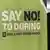 Плакат с надписью "Скажи нет допингу!" на конференции WADA в Лозанне