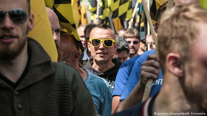 A demonstration by the Identitarian Movement in Berlin