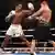 Anthony Joshua delivers a punch on Alexander Povetkin