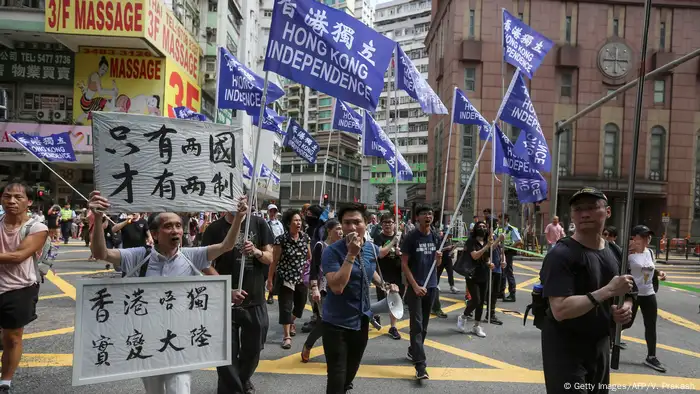 Hong Kong Demonstration der Befürworter der Unabhängigkeit von China